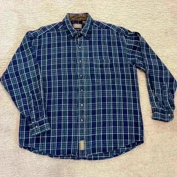 Haggar Clothing Co Mens Blue Button Down Shirt Size Large - Picture 1 of 6